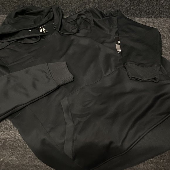 Russell Textured Fleece Hoodie - Size XL (46-48) Black #3220-U4980-B19 - Picture 2 of 10